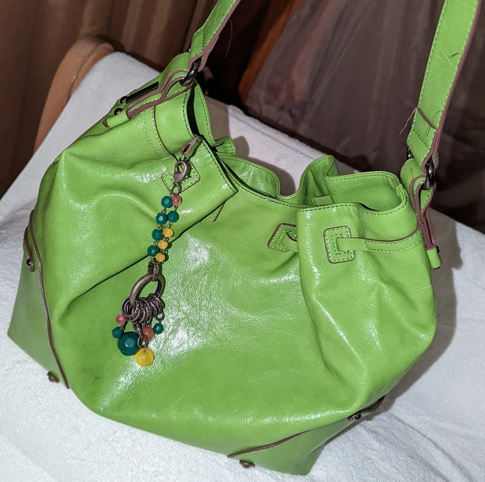 Jessica Simpson lime green shoulder bag.